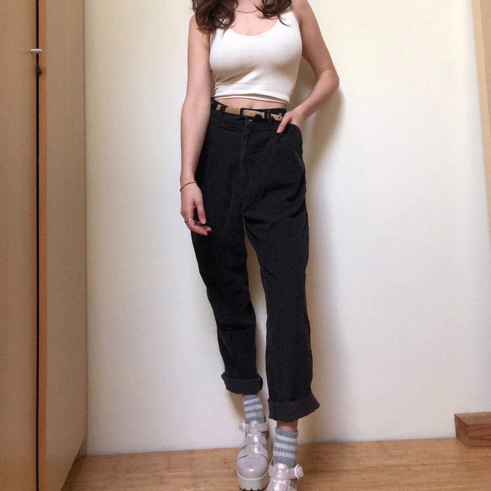 1980's High-Rise Loose Corduroy Pants